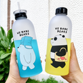 Cute We Bare Bears Frosted Water Bottle – Leakproof Reusable Drinking Bottle