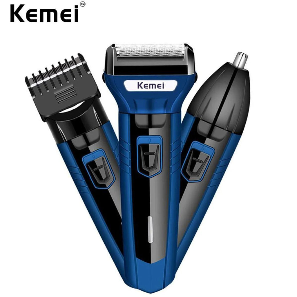 Original Kemei 3 In 1 Rechargeable Shaving Machine 6 Months Warranty