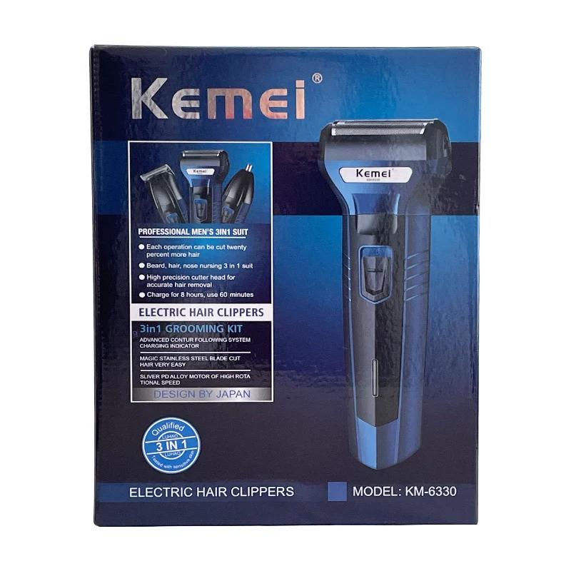 Original Kemei 3 In 1 Rechargeable Shaving Machine 6 Months Warranty